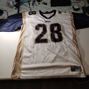 Vintage Nike Team Marshall Faulk St Louis Rams NFL #28 Football Jersey Large